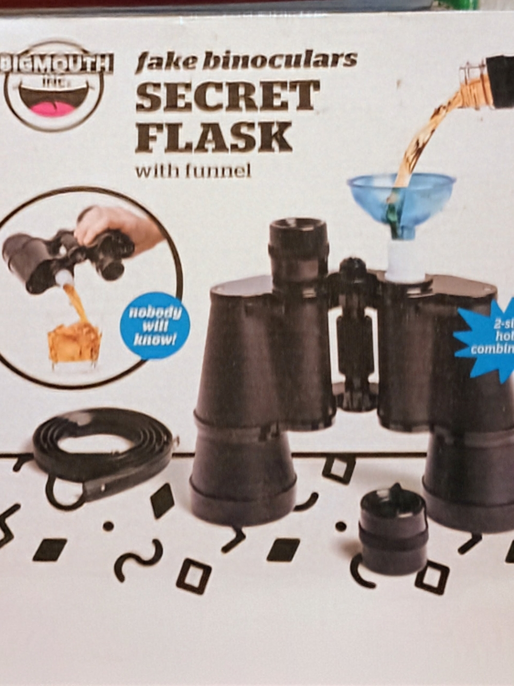 BigMouth Inc. Fake Binoculars Secret Flask - Black